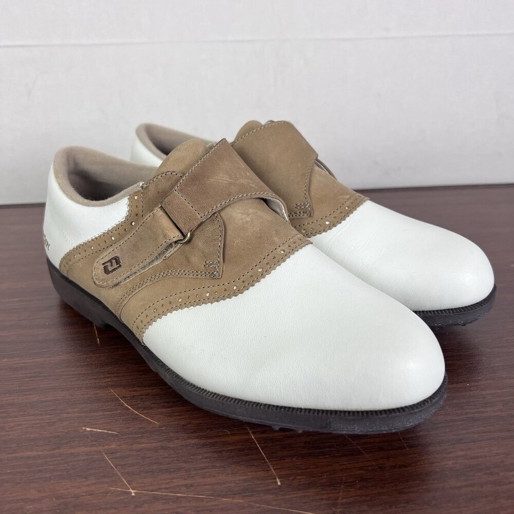 FOOTJOY FJ‎ Leather White Brown Suede Golf Shoes 98553 US Women’s 8M